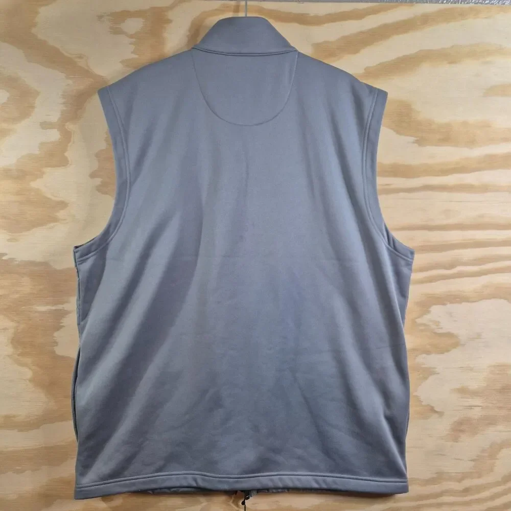 Callaway Mens XL Gray Tradewinds Quilted Golf Vest UPF 50 Full Zip NWT